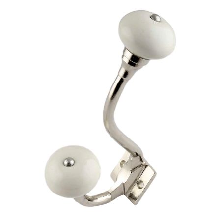 Cream Round Silver Iron Hooks